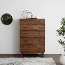 어썸멜로 C형 5단서랍장 마호가니컬러 800, 레드오크