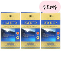 (3통) 솔가 야생 알래스카 연어오일 풀스펙트럼 오메가 120 소프트젤, 3개, 120정