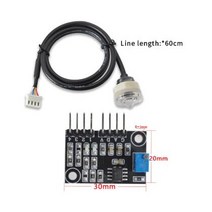 온도센서 모듈탁도 센서 모듈 액체 부유 입자 혼합 수질 테스트 감지 키트 Arduino /STM32/51 DC 5V 용, 한개옵션0