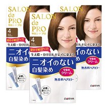 DARIYA 살롱드프로무향료헤어칼라 새치염색약 3개세트 남성용 여성용 흰머리염색 새치커버 일본염색약, 1세트, 여성용 4호세트