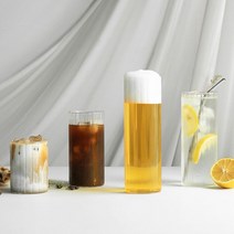 플리츠 내열유리컵 커피 주스잔, 455ml(CO10394)