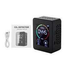 복합가스측정기 CO2 미터 농도 테스터 가스 분석기 대기 질 모니터 이산화탄소 검출기 및, Black
