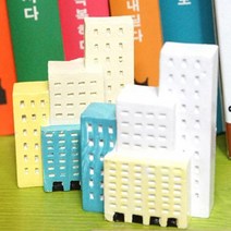 더리얼스 주상복합 건물 빌딩 모형 미니어처 5.2cm - 2색 택1 디오라마 재료 인테리어, 블루 화이트
