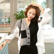 여성 캐주얼 반반 셔츠 가디건 긴팔
