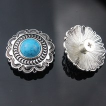 리벳 너트 핸드 DIY 가죽 공예 청록색 돌 빈티지 실버 꽃 가장자리 지갑 장식 리벳 나사 버튼 25mm 5 개/몫, 02 red