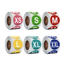 사이즈스티커 의류 포장 옷 치수 원형 라벨 500장 2롤 세트