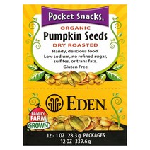 Eden Foods 포켓 스낵 호박씨 기름 없이 볶은 제품 12팩 팩당 28.3g(1oz)