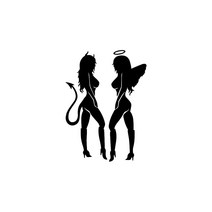 자동차포인트 00063악마천사 튜닝스티커(L), 옐로우