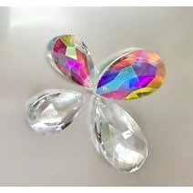 [리아]납작물방울 크리스탈 유리비즈 드림캐쳐 썬캐쳐 재료 diy 키트 자개모빌 만들기 인테리어모빌, 납작물방울 50mm 오로라 한개