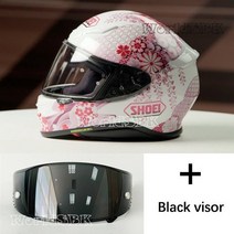쇼웨이헬멧 오토바이 시스템 헬멧 스냅백 z7 흰색 벚꽃 tc-10 타고 motocross 경주, 블랙 바이저, l, 블랙 visor