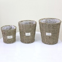왕골 라탄 화분 바구니 원형 3종, 선택2(왕골용수소)