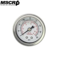 에어 압력 조절기 연료 압력 레귤레이터 게이지 0-160 PSI / bar 액체 채우기 크롬 MSCRP-YX01005