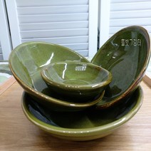 그린 찬기 4종세트 한식 도자기그릇_풀빛그림터, 그린 찬기(4P)