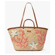 Kate Spade What The Shell Embellished Straw Large Beach Tote Shoulder Bag