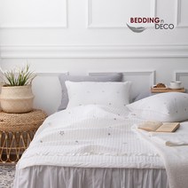 베딩앤데코 말랑말랑 순면워싱 한땀한땀자수 여름이불 패드 세트
