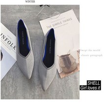 2022 뾰족한 발가락 플랫 숙녀 슈즈 발레 통기성 니트 모카신 드 Mujer Gestante Bailarinas De Loafers 가124491
