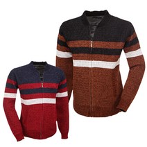 제로다몰 남성용 보온 배색 기모 집업 가디건 방한 스웨터 자켓 방풍 니트 집업