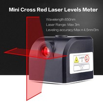 휴대용 미니 크로스 레드 레이저 레벨 미터 LED 표시기 자석 고정 2 라인 1 포인트 650nm 기기 신제품, 한개옵션0