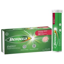 뉴질랜드 베로카 Berocca 에너지 비타민 미네랄 발포정 오리지널 베리맛 30정, 1팩