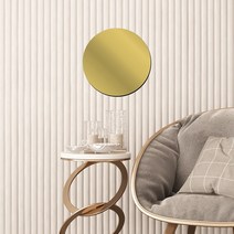 붙이는 거울 알리버트 라운드 미러 스티커 셀프 접착 욕실 장식 3D 아크릴 거울 벽화 데칼 현대 침실 거실, 08 Gold 30cm