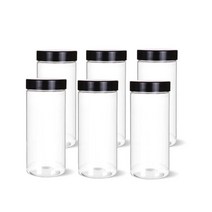 팜스용기 팜스원형 밀폐용기 블랙 500ml, 6개입, 본체 + 뚜껑