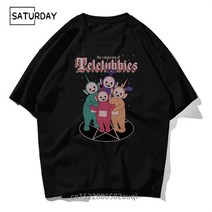 반팔 티셔츠 봄 여름 가을 운동복 코디 헬스복 Horrible Teletubbies 캐주얼 남성/여성 100% 코튼 뉴 시크 걸 탑스 스트릿패션