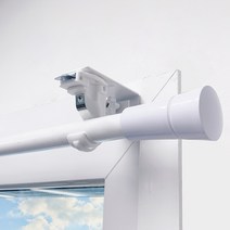 [굿즈팡팡] 못없이 커튼봉 커튼레일달기 안뚫어고리(2개) + 봉브라켓(2개), 블랙
