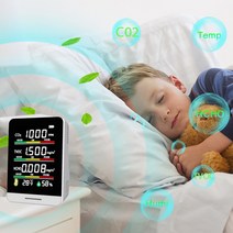 휴대용 홈 5 in 1 CO2 미터 디지털 온도 습도 센서 테스터 대기 질 모니터 이산화탄소 TVOC HCHO 감지기, 한개옵션0