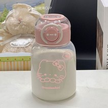 산리오 물병 물통 헬로 키티 물 시피 컵 빨대가 달린 귀여운 누수 방지 야외 600ml, Only cup, Hello Kitty 600ml