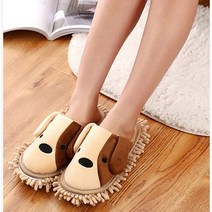 청소슬리퍼 층간소음 실내화 강아지 거실화 청소용품 물걸래 청소기(브라운 핑크), 핑크-리필패드