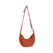 여성을 위한 작은 나일론 크레센트 크로스바디 백 남성 트렌디 여행용 슬링백, Dirty Orange, Dirty Orange