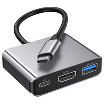 USB C 허브 멀티포트 어댑터 Vilcome 6-in-1 타입 - 3.0 포트 3개 썬더볼트 3 맥북 프로/에어 아이패드 프로 XPS 크롬북 등, USB C To HDMI 4K60HZ+USB3.0+Ty