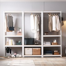 무볼트 조립식 시스템 철제 앵글 행거 선반 / 코너형 2단 3단 수납 헹거, 06.베이직W800/코너형C타입, 화이트프레임