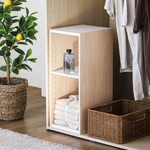 [아이리스코리아] 틈새수납장 UB-6025 (25cm) 2단 책꽂이 수납장 공간박스, 베이지