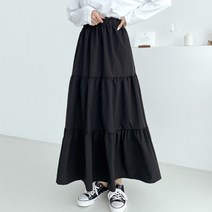 여성스러운 캉캉 허리밴딩 귀여운 데일리 롱 스커트 봄 데님 a 스커트 쉬폰원피스 밸리댄스복 플레어