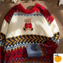 어글리스웨터 연말 니트 노르딕 어글리 라운드 넥 커플 스웨터 크리스마스