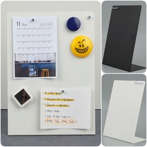 책상 데스크 스탠드 철제 보드판 A5 메모 자석 부착 스틸 게시판 광고물 사진 포토 장식 인테리어 전시 방 꾸미기 매장 카페 메뉴판 일정 알림 안내 문구 인쇄물 심플한 패드 보드, 색상, 흰색, 1개