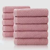 코튼리빙 헤링본 호텔 수건 220g 40수 코마사 타올, 10장, 블러썸핑크
