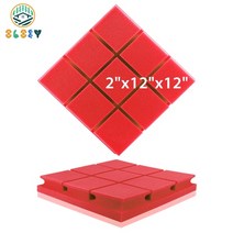 도어 격리 벽 스티커 패널 61224 pcs 방음 패널 ktv 룸 스튜디오 음향 처리 방음 폼 패널, pmfk3x3-빨간색, 6개, 고밀도