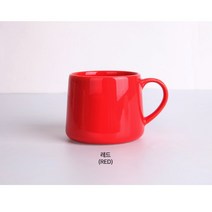 국내생산 유광 스타머그컵 카페커피잔 블루보틀 쉐입 예쁜 머그잔 / 레드 340ml