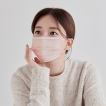 고래마스크 일회용 덴탈마스크 대형, 복숭아, 2개, 50매