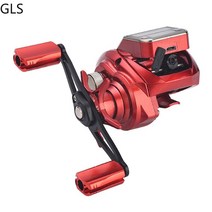 19 + 1BB 5kg 최대 드래그 금속 로커 낚시 릴 부식 방지 전기 카운트 베이트 캐스팅 휠, 빨간색, 오른손