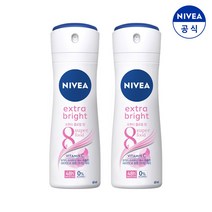 니베아 데오드란트 스프레이 엑스트라 브라이트 60ml X 2, 2개