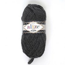 삼남뜨개실 알리제 슈퍼라나 메가필 10+1 뜨개실 목도리실 두꺼운실 겨울실 울실, MEGAFIL, 11 차콜 196