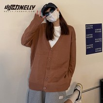 교복맨투맨 봄자켓 레트로 옛날 v 넥 카디건 니트 남성 남자과 여성 여자 커플 캐주얼 재킷 가을 국가 대학 바람 bf 스타일 느낌