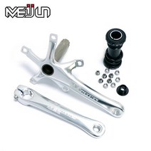 접이식미니벨로 MEIJUN 자전거 크랭크 체인 링 하단 브래킷 포함 BCD 130 170mm Minivelo 접이식 도로 셋, [01] 170mm, [04] Crank axis silver
