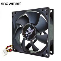 호환 PC 컴퓨터 부품 쿨러 SNOWMAN 80mm 4 핀 PWM 팬 케이스 자동 8CM CPU 냉각 조용한 DC12V 속도 조정, 4500RPM PWM 4 Pin_없음 RGB | 8 F