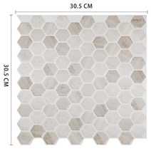 폴리싱타일 Self Adhesive Kitchen Waterproof Vinyl Mosaic Peel and Stick backsplash Wall Sticker Tiles, [02] 10pieces, [20] MSHB022