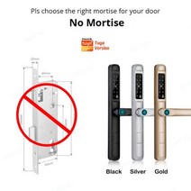 방수 야외 지문 투야 와이파이 앱 RFID 카드 코드 키리스 스마트 전자 도어락 알루미늄 유리 슬라이딩 92mm 85mm, CHINA, Silver, no mortise