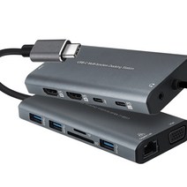 BiLe 레노버 씽크패드 C타입 12in1 멀티도킹 컨버터 허브 HDMI/VGA/랜, 그레이, BiLeFW586